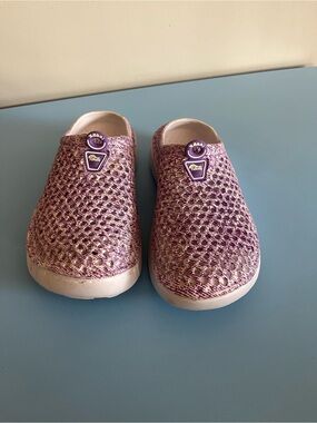 Casual Knit Slip-On Mules in Purple - Women